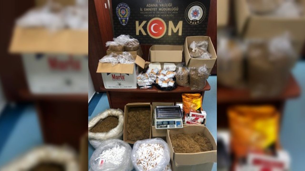 Adana'da iki iş yerinde 84 kilogram kaçak tütün ele geçirildi: 3 gözaltı