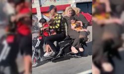 Kahramanmaraş'ta motosiklet üzerinde tehlikeli yolculuk