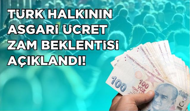 Türk halkının asgari ücret zam beklentisi açıklandı!