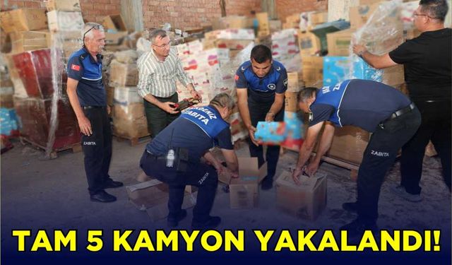 Tam 5 kamyon yakalandı!